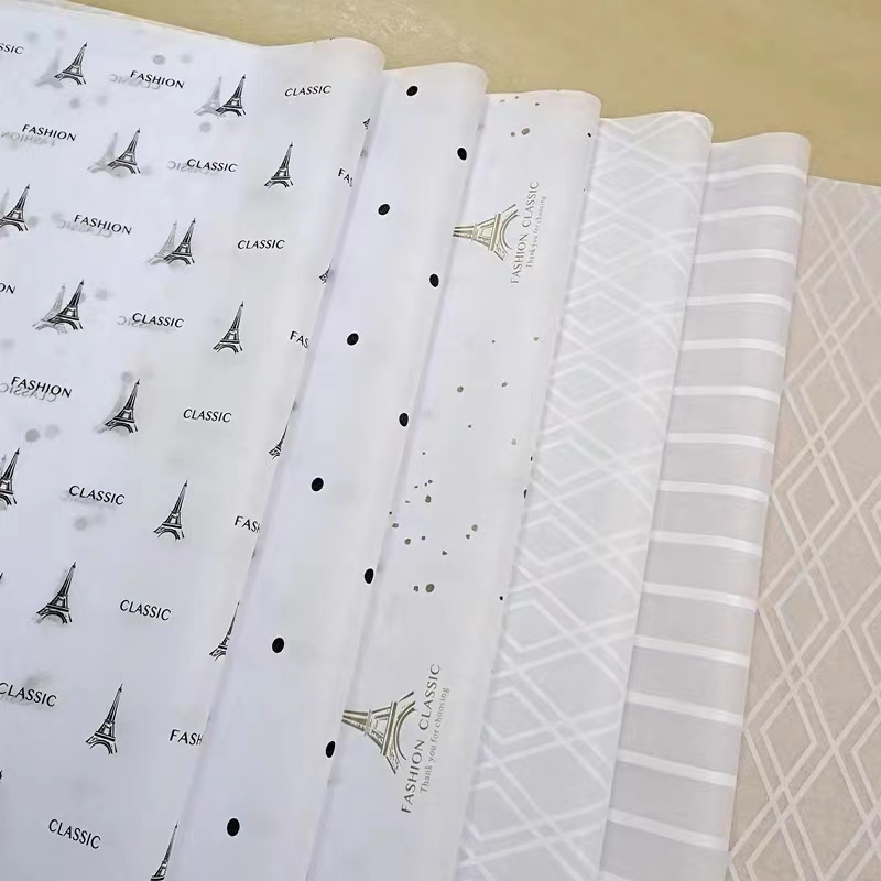 Papel de envolver imprimido Papel de tejado personalizado Logotipo impreso 14g/17G Paquete de papel de papel tejido Papel de tejido multicolor