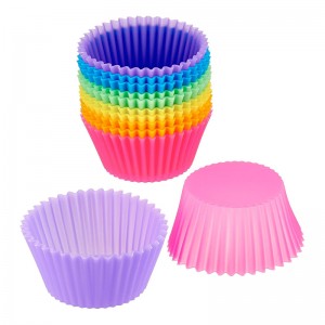 Muffin de cupcake de silicona antiadherente, tazas para hornear