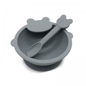 Cuencos de silicona de grado alimenticio con succión, conjuntos de alimentación para bebé