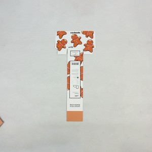 Tarjeta de papel de etiqueta de alimentos