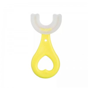 Suministro de fábrica, cepillo de dientes manual paraniños, pincel de limpieza de cuidados orales de forma U, limpiador de dientes de bebé