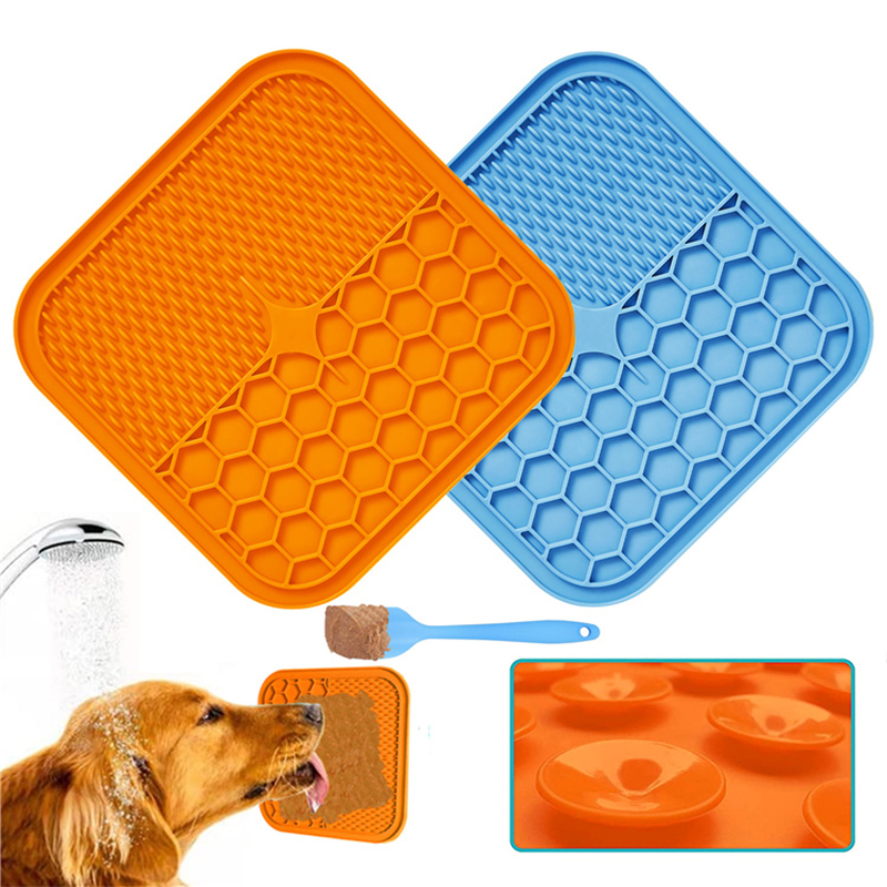 Al por mayor silicona mascota lamer almohadilla, esteras de alimentación para gatos perros, lamiendo estera mascota bañarse desprecio