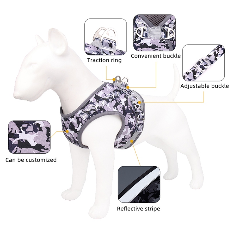 Ventas directas de fábrica! Súper cómodo reflexivo Ajustable de perro de camuflaje