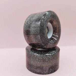 Material de patín de pat skate personalizado Material PU transparente Polvo del brillo con LED