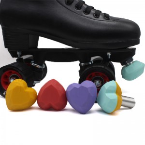 Fábrica directa venta personalizada corazón diamante forma ajustable toe stop skate pure color