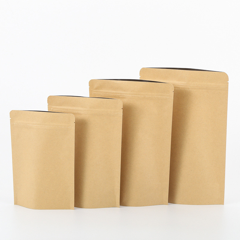 Cremallera de papel Kraft se levanta bolsa