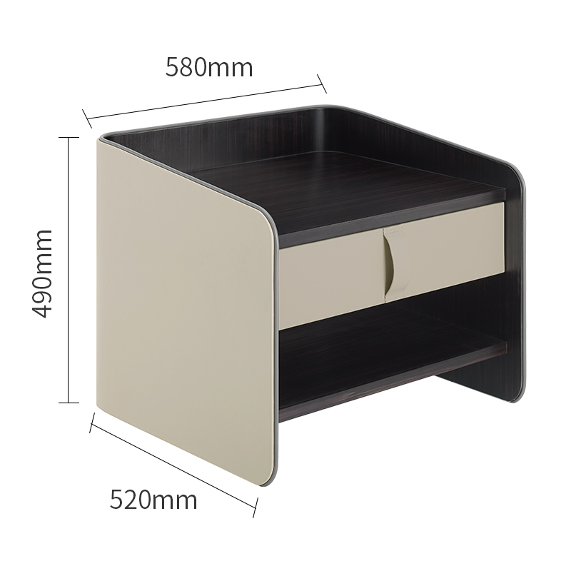 Diseño moderno italiano de lujo pantallas grandes de lujo de cuero muebles de dormitorio de la mesita denoche