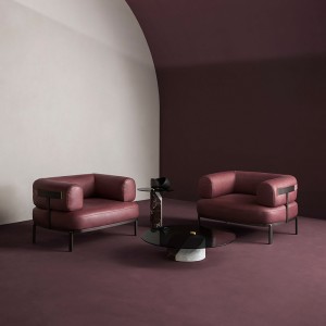 Diseño italiano Mesa de centro de vidrio templado Mesa de mármol moderna Mesa a lado redonda para muebles de sala de estar