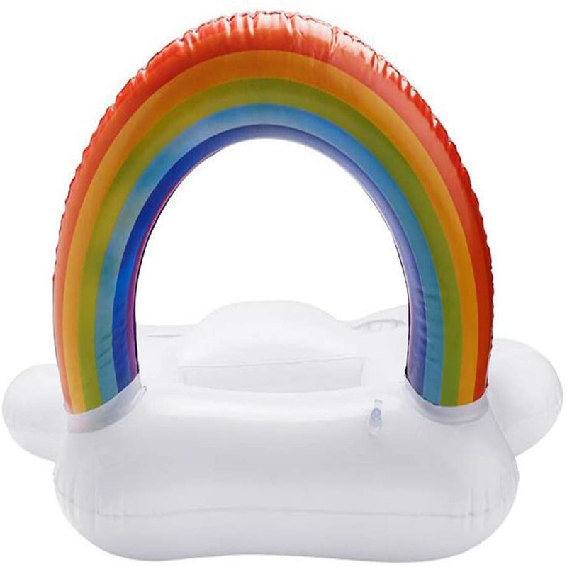 Bebidas Barra de servicio de frutas, arco iris flotante inflable, taller de la taza de la bebida en lanube para la piscina