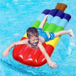 Flotador de helado inflable, cama de bola de flotador de piscina, forma inflable del helado de juguete de PVC