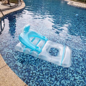 Sofá de agua inflable espalda, piscina de cama flotante transparente, accesorios de disparo reclinable inflable de ocio para fiesta