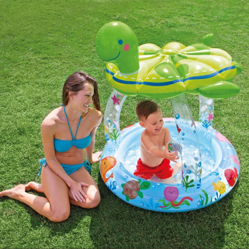 Piscina inflable de la sombra de la tortuga marina para el bebé