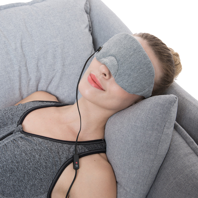 Máscara de ojos de viaje de logotipo personalizado, almohadilla de calefacción personalizada para dormir