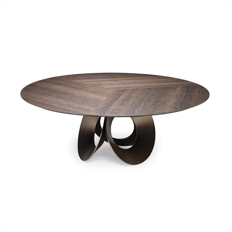 Modern de 1.8 m de estilo chino Mesa de comedor Gran restaurante MDF Mesa de comedor redonda de madera Conjunto de 10 plazas