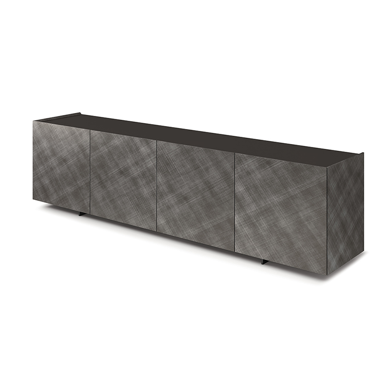 Diseñador italiano Retro Gold Metal Credenza Extra Long aparador Gabinete de lujo