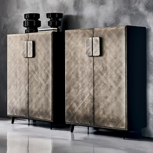 Buffet de gabinete de acero inoxidable de acero inoxidable de acero inoxidable de almacenamiento de metal retro de oro retro de lujo moderno italiano