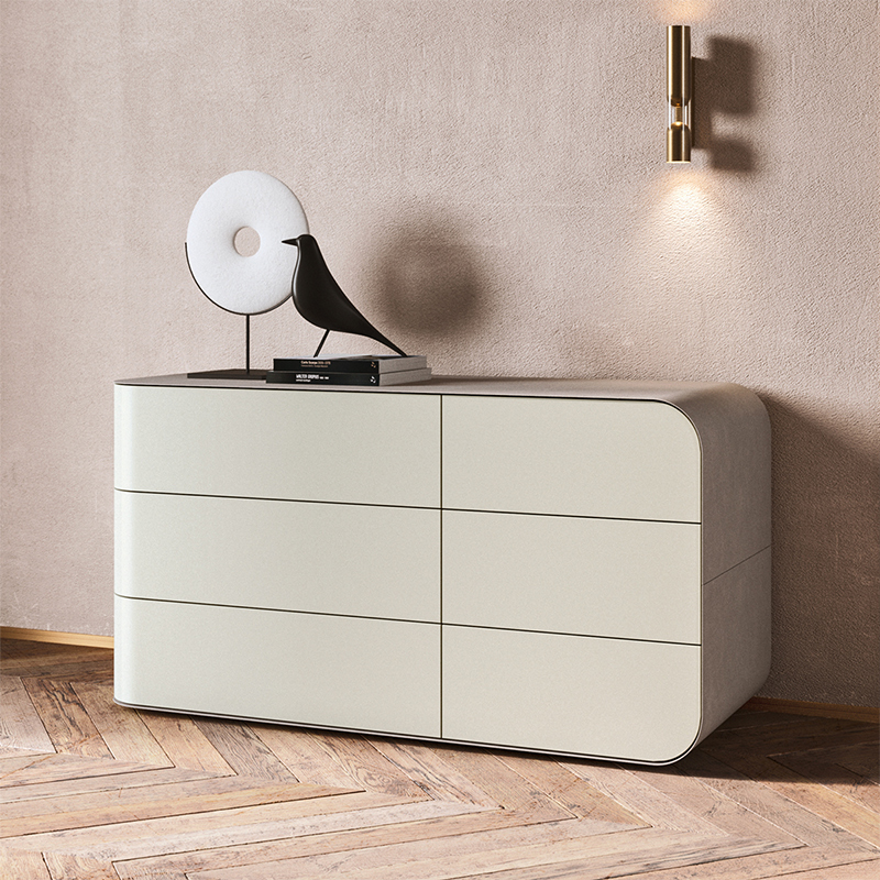 Muebles modernos para el hogar Madera de cuero Buffet blanco para comedor