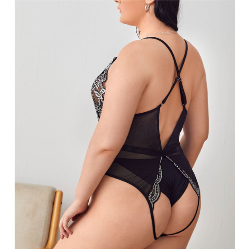 Correas cruzadas sin espalda, ropa interior sexy de una pieza, producción y venta al por mayor de fábrica