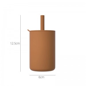 Copa imprudente a prueba de fugas con paja de silicona para alimentación para bebés