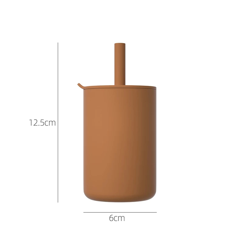 Copa imprudente a prueba de fugas con paja de silicona para alimentación para bebés