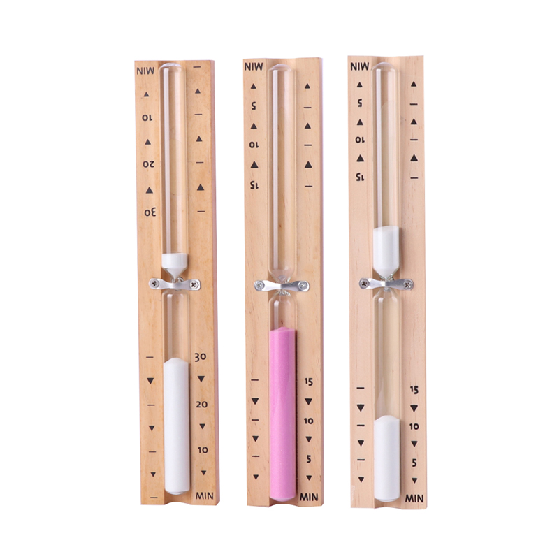 fábrica al por mayor 5 15 minutos Eco colorido Colorido Rotatable Hourglass Wood Sauna Sand Temper