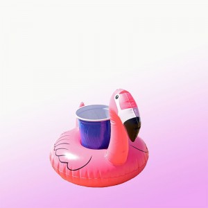 mini portavasos inflable flamingo bebida flotante agua de bebida asiento