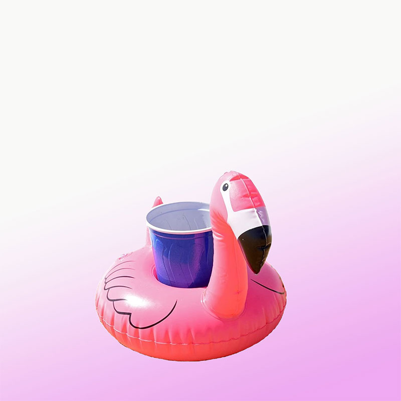 mini portavasos inflable flamingo bebida flotante agua de bebida asiento