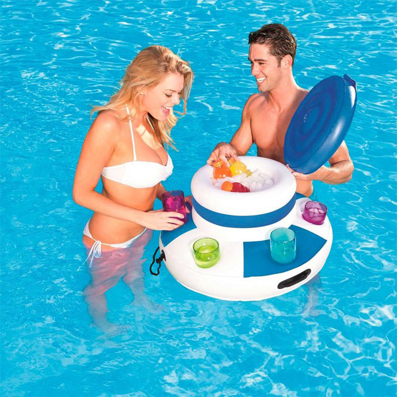 Piscina de cubierta de hielo inflable Flotas Adultos de plástico Cubos de hielo Beber Accesorios denatación para el enfriador Juguetes Boia Piscina