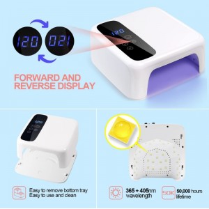 M&r 602pro lámpara de uñas LED inalámbrica, secador de uñas inalámbrico, luz de uñas LED recargable de 72W, lámpara de uñas LED de gel UV de gel portátil con 4 sensores de ajuste de temporizador y pantalla LCD, lámpara de uñas...