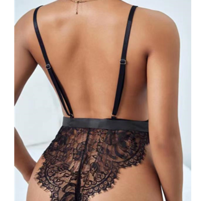 Sexy encaje peluchenegro sexy bustiers de encaje sexy teddies lencería con arco de cinta