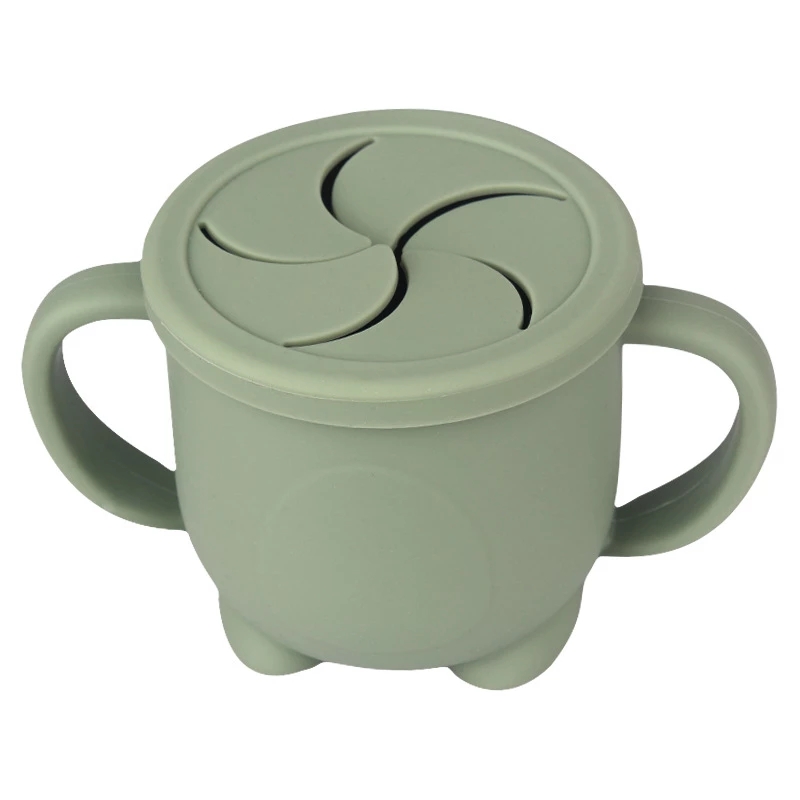 Tazas de entrenamiento de alimentación para bebés de silicona de grado alimenticio, tazas de inclinación de alimentos