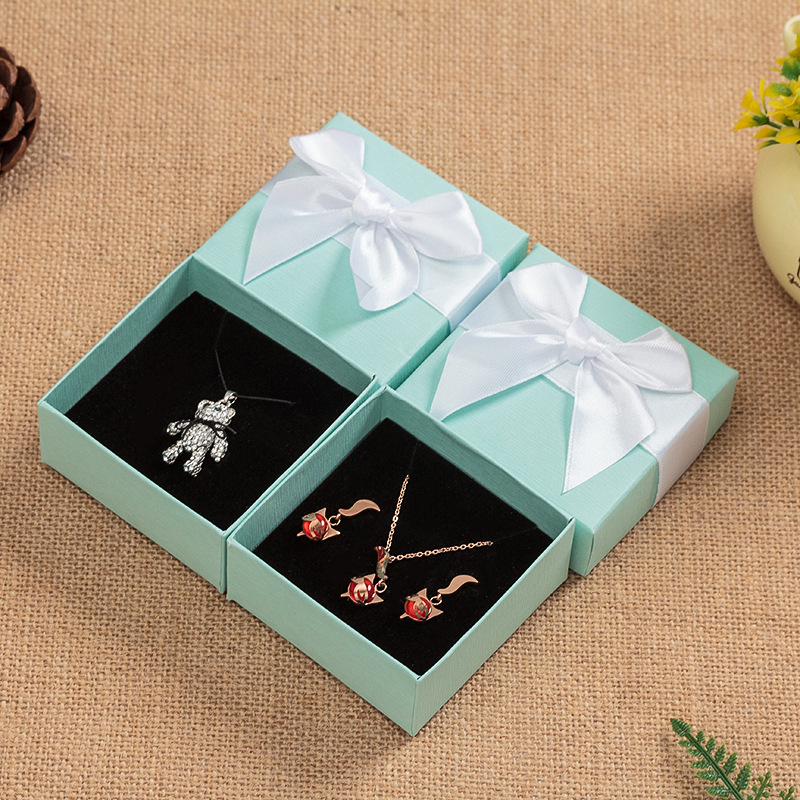 Joyería caja de anillo de gama alta caja de arco de pulsera pequeña caja de aretes joya
