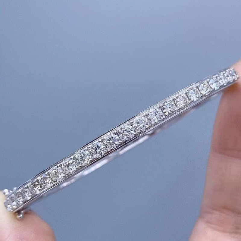 Joya Tuochen Joya Custom 18K Gold con brazalete de piedra de diamante real paraniña