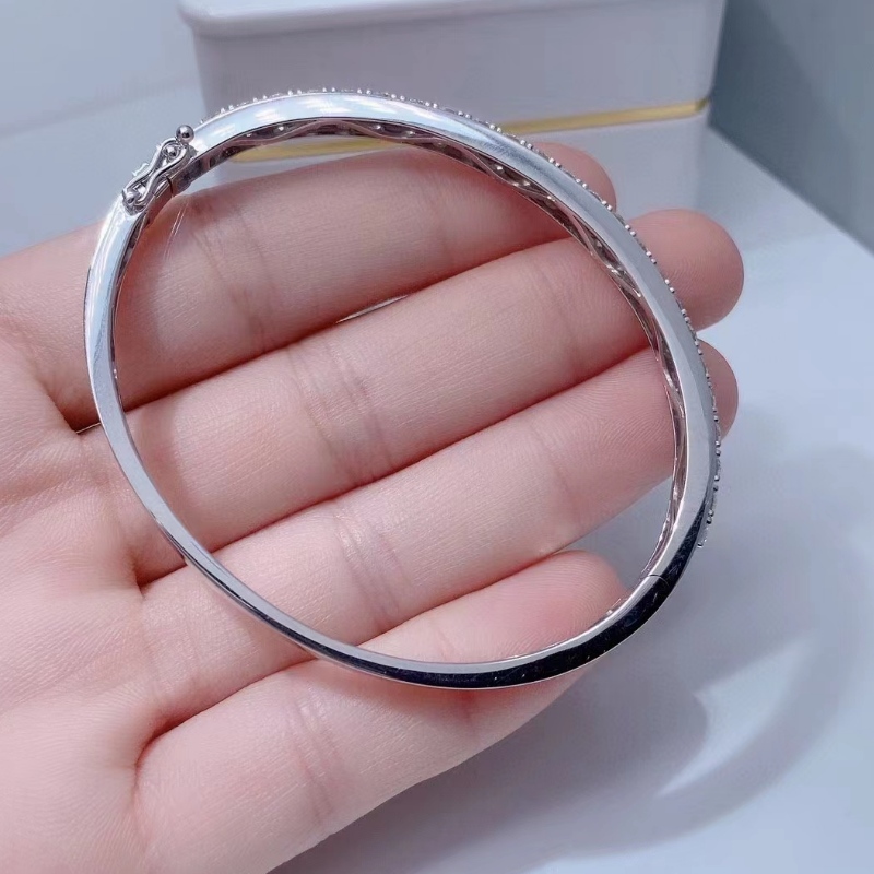 Joya Tuochen Joya Custom 18K Gold con brazalete de piedra de diamante real paraniña