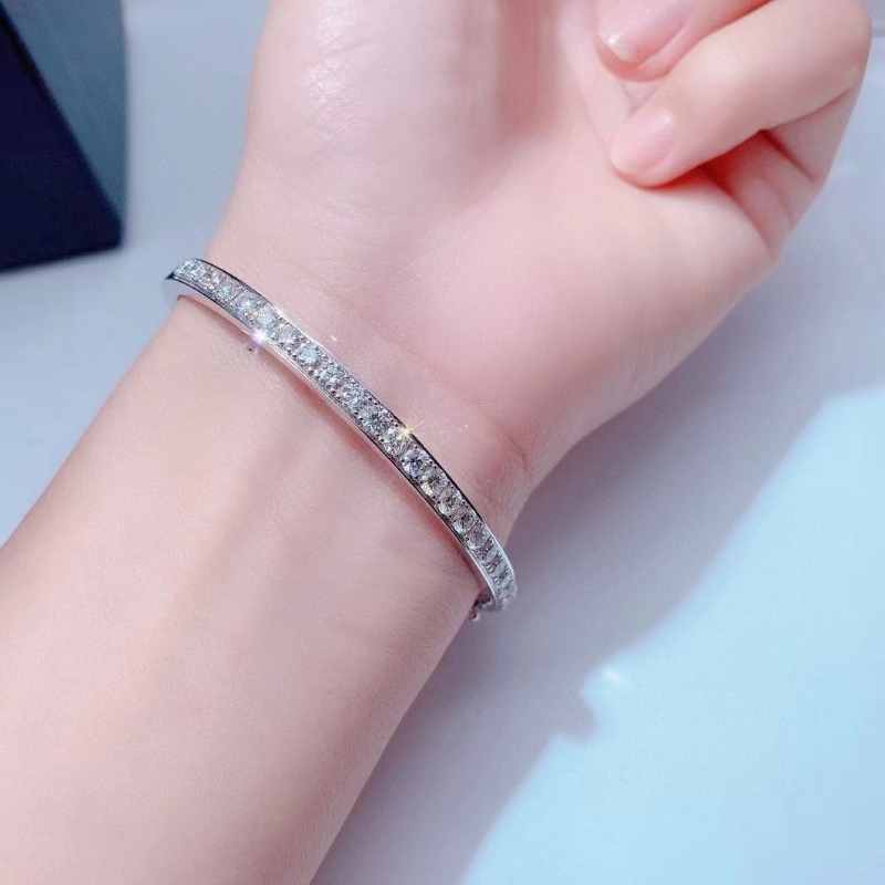 Joya Tuochen Joya Custom 18K Gold con brazalete de piedra de diamante real paraniña