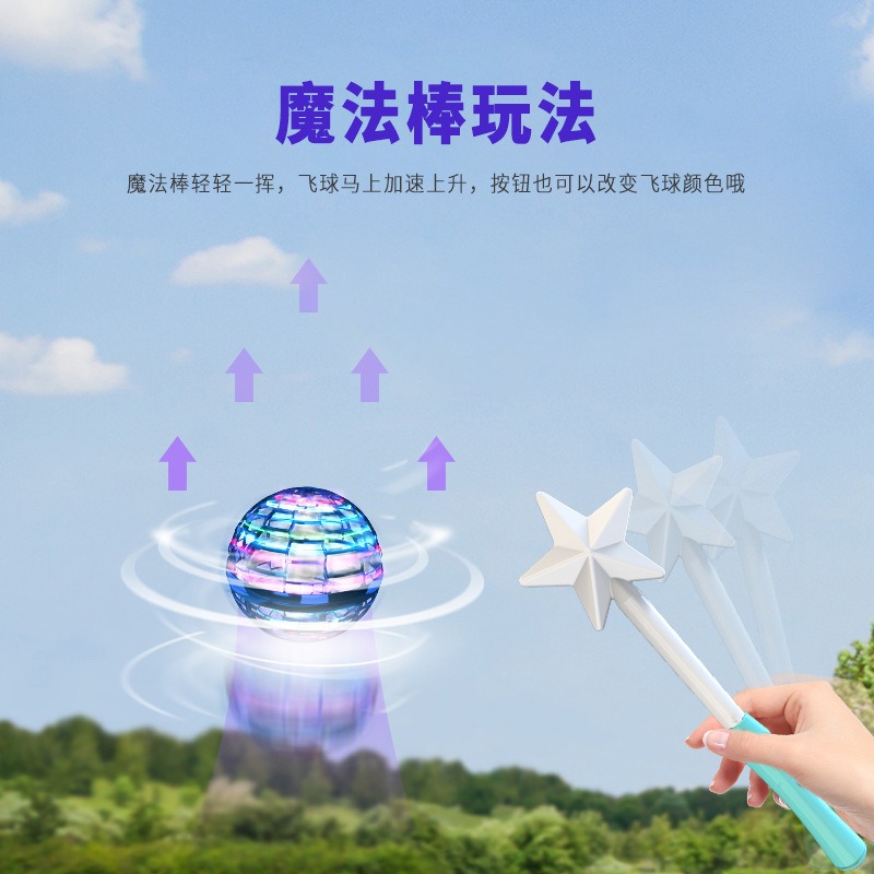 Inducción inteligente Bola giratoria Flynovapro Magia Flying Ball Magic ovni bola de flying gyro juguete