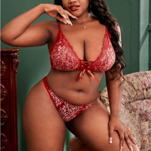 Contrast lase sujetador de sujetador sexy set de lencería con corbata de cuerda delantera