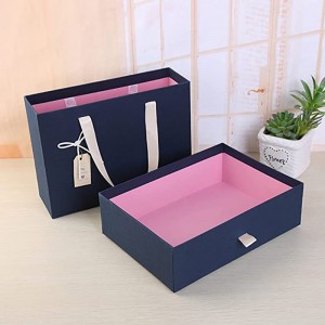 Caja de regalo de Parentco- Box presente con tapa de tapa fuera elegante Caja de regalo pequeña: caja de regalo reutilizable para regalos, bodas, aniversario, baby shower, chocolates&más- fácilmente abierto&cierre- azul oscuro