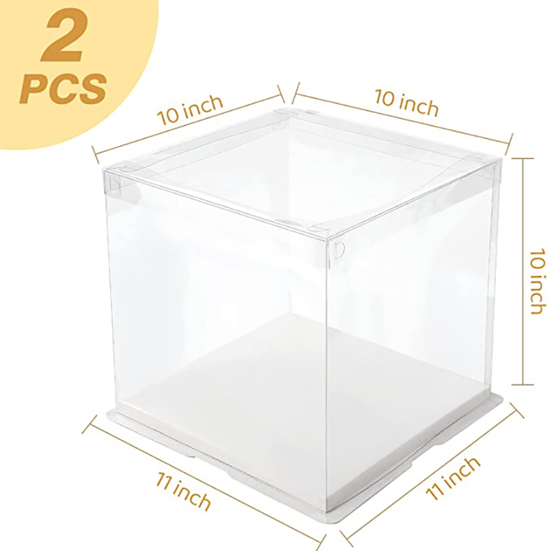 Cajas de favor transparentes 10 x 10 x 10 pulgadas con cintas, cajas de regalo de plástico cajas transparentes para el cumpleaños de la fiesta de bodas Cak