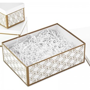 Hallmark Nested Regkes con tapas y relleno (conjunto de 3, blanco y oro, tamaños surtidos) para bodas, duchas denovia, damas de honor, Navidad, Hanukkah, cumpleaños, día de San Valentín \\\\\\\\\\\\ \'s