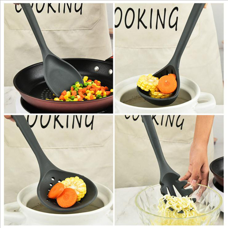 Nuevos accesorios de cocina resistentes al calor antiadherentes 7 piezas de silicona cocina utensilios de cocina conjunto
