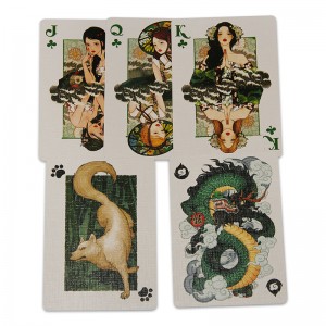 Tarjeta de corte de flores Fabricante personalizado Magic Show Tarjeta de juego Alemania Black Core Paper Open Fan Flower Corte Tarjeta de juego en relieve