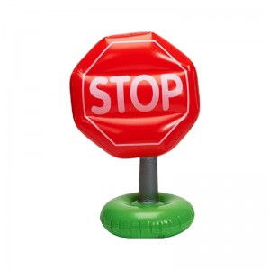 Fabricantes Señales de tráfico inflables de PVC personalizadas que soplan obstáculos de triángulo de triángulo Señales de advertencia de advertencia juguete PVC