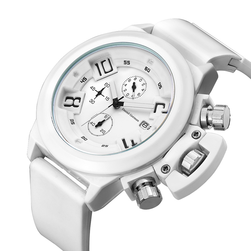 Daniel Gormantop Brand Luxury Sport Watch Ratios militares Relojes de goma de goma azul Relojes impermeables RM2208