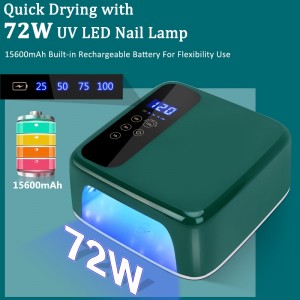 M&r 602Pro Lámpara de uñas LED inalámbrica inalámbrica, secador de uñas inalámbrico, luz de uñas LED recargable de 72W, lámpara de uñas LED UV de gel portátil con 4 sensores de ajuste de temporizador y pantalla LCD, lámpara de...
