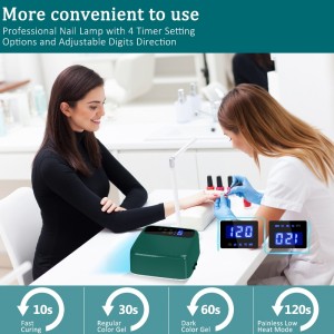 M&r 602Pro Lámpara de uñas LED inalámbrica inalámbrica, secador de uñas inalámbrico, luz de uñas LED recargable de 72W, lámpara de uñas LED UV de gel portátil con 4 sensores de ajuste de temporizador y pantalla LCD, lámpara de...