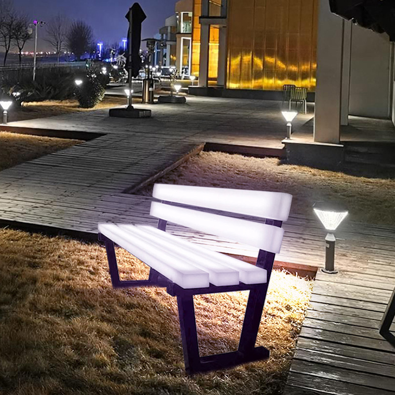 Muebles LED de 16 colores Bancos de jardín impermeables Batería de litio recargable Silla LED al aire libre
