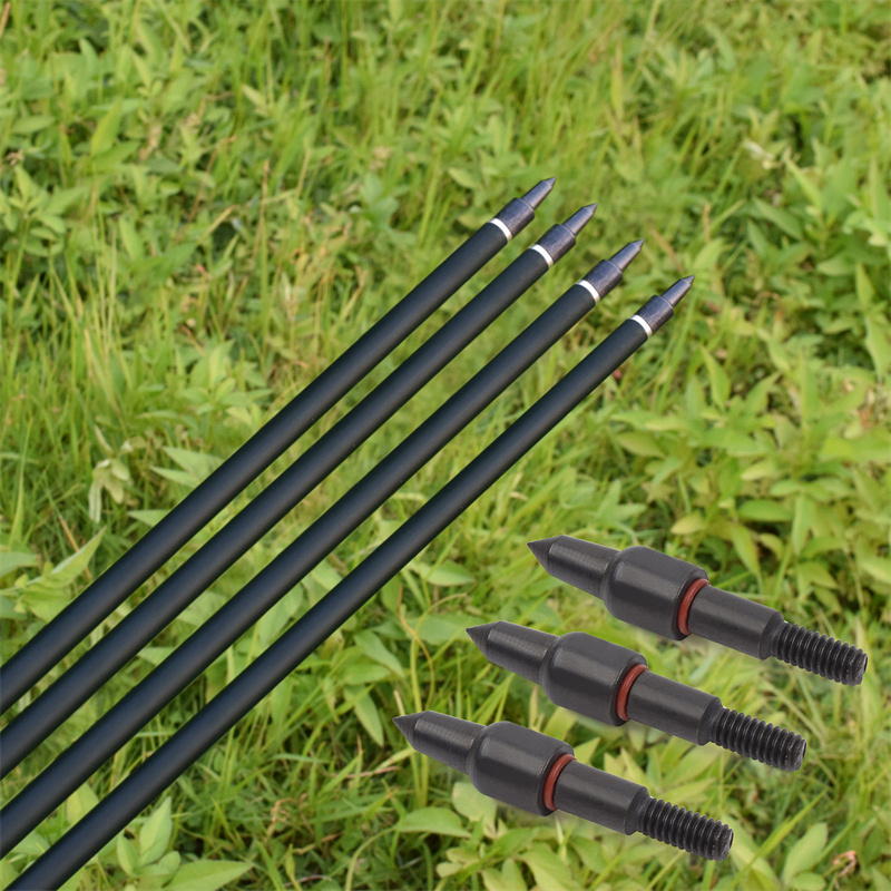 Puntas de flecha de acero de arco de arco de alongarrow de 100 grises para flechas de 7.8 mm