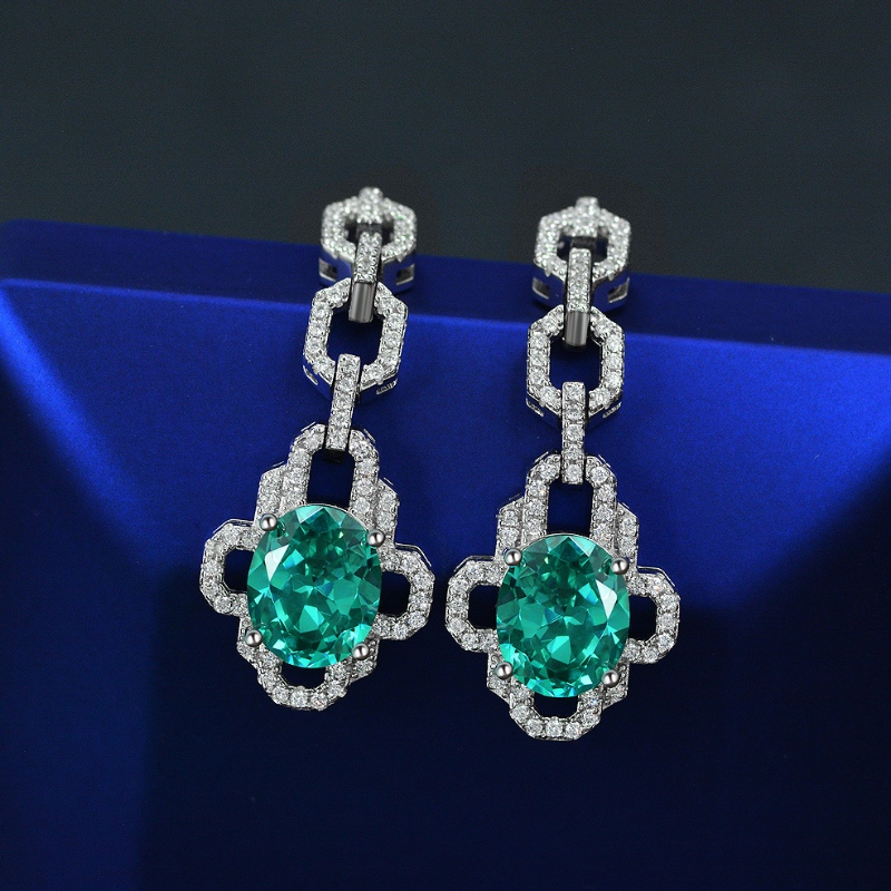 Joya de Tuochen Silver Sterling Silver 925 con aretes de piedra de diamante de alto carbono