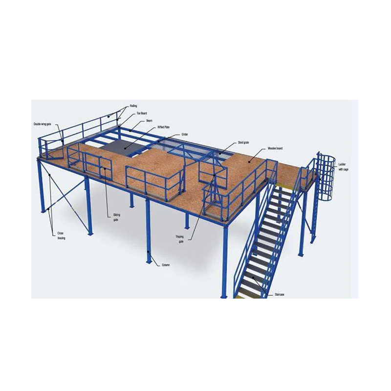 Plataforma de acero y escaleras